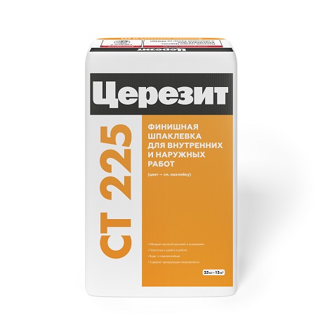 Ceresit СТ 225 Шпаклевка фасадная финишная серая 25кг